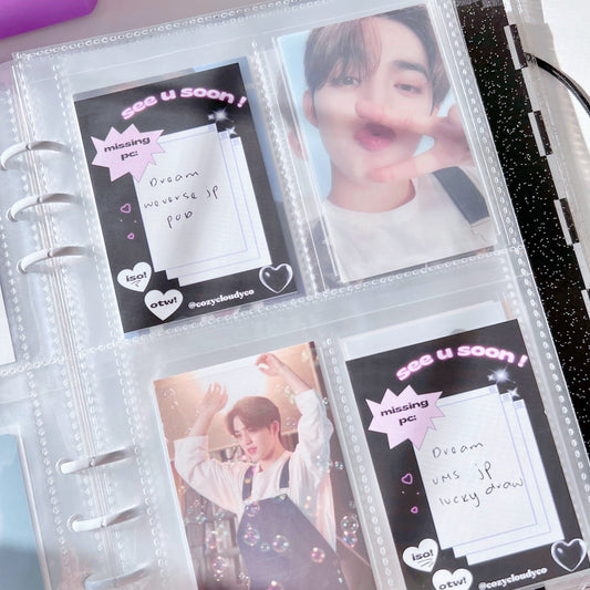 "Pink Glow" Kpop Photo Card Place Holders