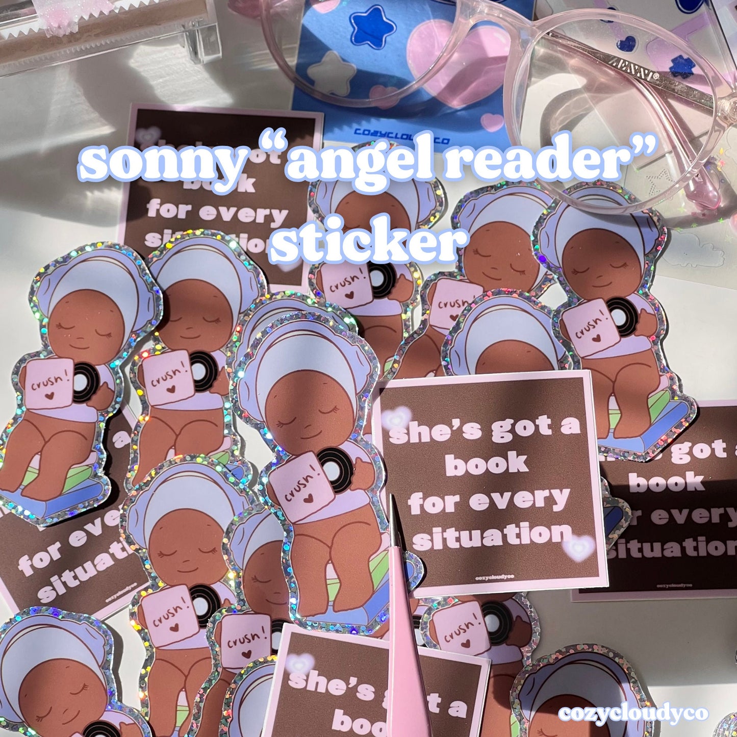 Sonny Angel Book Sticker Set - Kindle Sticker, Sonny Angel, Angel Sticker, Holographic Sticker, Harry Styles Sticker